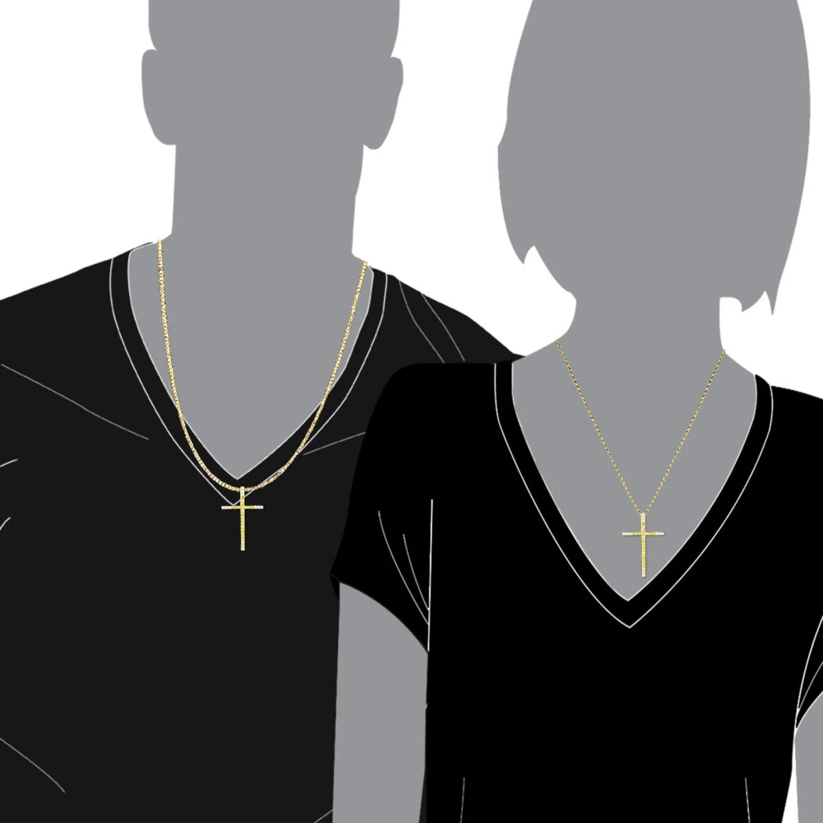 14K Yellow Gold White And Yellow Diamond Cross Pendant 0.72ct 9 14K Yellow Gold White And Yellow Diamond Cross Pendant 0.72ct - Image 7