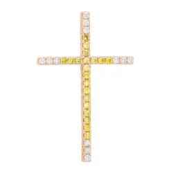 14K Yellow Gold White And Yellow Diamond Cross Pendant 0.72ct 12 14K Yellow Gold White And Yellow Diamond Cross Pendant 0.72ct -Outlet Radiant Bijou Store 14k gold white and yellow diamond cross pendant 072ct p 6606 ro