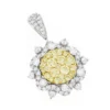 14K White Gold White And Yellow Diamond Ladies Flower Pendant 2.3ct -Outlet Radiant Bijou Store 14k gold white and yellow diamond ladies flower pendant 23ct mainwh