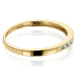 Ultra Thin 14K Yellow Gold White Blue Diamond Stackable Ring For Women -Outlet Radiant Bijou Store 14k gold white blue diamond band 012ct p 7178 backye