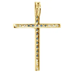 14K White Gold White Blue Diamond Cross Pendant 0.86ct -Outlet Radiant Bijou Store 14k gold white blue diamond cross pendant 086ct p 6607 back yellow