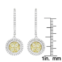 14K White Gold White Yellow Diamond Circle Earrings Hoop Dangles By Luxurman 2ct -Outlet Radiant Bijou Store 14k gold white yellow diamond circle earrings hoop dangles by luxurman 2ct rulerwh