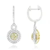 14K White Gold White Yellow Diamond Cluster Fashion Ladies Drop Earrings 1.45ct -Outlet Radiant Bijou Store 14k gold white yellow diamond cluster fashion ladies drop earrings 145ct mainwh