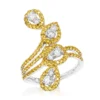 14K White Gold White Yellow Diamond Cocktail Ring For Women Floral Design 1.25ct -Outlet Radiant Bijou Store 14k gold white yellow diamond cocktail ring for women floral design 125ct mainwh