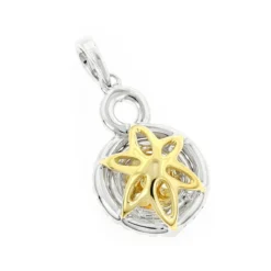 14K White Gold White Yellow Diamond Round Pendant For Women 1.15ct -Outlet Radiant Bijou Store 14k gold white yellow diamond round pendant for women 115ct backwh