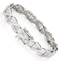 14K Yellow Gold Women's Baguette Diamond Bracelet 4 Ct -Outlet Radiant Bijou Store 14k gold womens baguette diamond bracelet 495ct p 5778 backwh