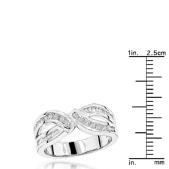 14K White Gold Women's Baguette Round Diamond Ring 0.5ct -Outlet Radiant Bijou Store 14k gold womens baguette round diamond ring 069ct p 151 rulerwh