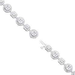 14K White Gold Women's Diamond Bracelet 6 Carat Pave Diamonds By Luxurman -Outlet Radiant Bijou Store 14k gold womens diamond bracelet 6 carat pave diamonds by luxurman backwh