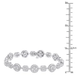 14K White Gold Women's Diamond Bracelet 6 Carat Pave Diamonds By Luxurman -Outlet Radiant Bijou Store 14k gold womens diamond bracelet 6 carat pave diamonds by luxurman rulerwh