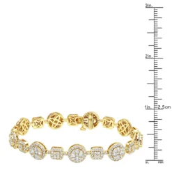 14K White Gold Women's Diamond Bracelet 6 Carat Pave Diamonds By Luxurman -Outlet Radiant Bijou Store 14k gold womens diamond bracelet 6 carat pave diamonds by luxurman rulerye