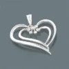 14K White Gold Women's Diamond Heart Pendant 0.20ct -Outlet Radiant Bijou Store 14k gold womens diamond heart pendant 020ct p 5666