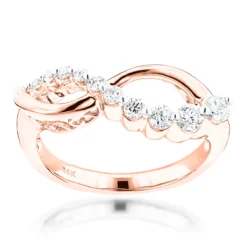 14K White Gold Women's Diamond Journey Ring 0.4ct -Outlet Radiant Bijou Store 14k gold womens diamond journey ring 054ct p 234 ro