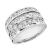 Wide 14K White Gold Women's 3 Row Diamond Ring 2.62ct -Outlet Radiant Bijou Store 14k gold womens diamond ring 262ct p 29257 white