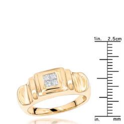 14K Yellow Gold Women's Diamond Ring Princess Diamonds 0.25ct -Outlet Radiant Bijou Store 14k gold womens diamond ring princess diamonds 03ct p 233 rulerye
