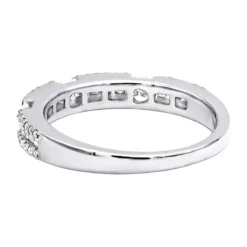 Thin 14K Rose Gold Women's Diamond Wedding Band 0.76ct -Outlet Radiant Bijou Store 14k gold womens diamond wedding band 076ct backwh