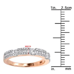Thin 14K Rose Gold Women's Diamond Wedding Band 0.76ct -Outlet Radiant Bijou Store 14k gold womens diamond wedding band 076ct rulerro