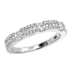 Thin 14K Rose Gold Women's Diamond Wedding Band 0.76ct -Outlet Radiant Bijou Store 14k gold womens diamond wedding band 076ct wh