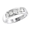 14K White Gold Women's Diamond Wedding Band 1 Carat 5 Stone Diamond Anniversary Ring -Outlet Radiant Bijou Store 14k gold womens diamond wedding band 1ct p 27538 wh
