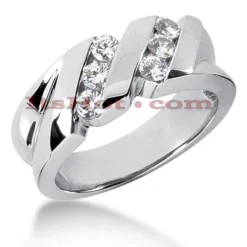14K White Gold Women's Diamond Wedding Ring 0.60ct