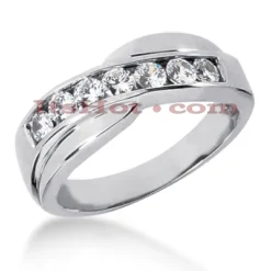 14K White Gold Women's Diamond Wedding Ring 0.84ct