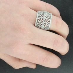 14K White Gold Women's Pave Diamond Ring 1.35ct -Outlet Radiant Bijou Store 14k gold womens pave diamond ring 135ct p 38722bod