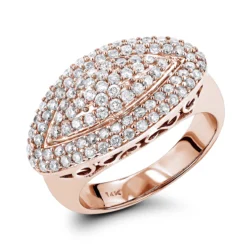 14K White Gold Women's Round Pave Diamond Ring 1ct -Outlet Radiant Bijou Store 14k gold womens round pave diamond ring 130ct p 232 ro