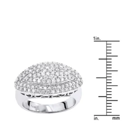 14K White Gold Women's Round Pave Diamond Ring 1ct -Outlet Radiant Bijou Store 14k gold womens round pave diamond ring 130ct p 232 rulerwh