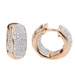 14K Yellow Gold Inside Out Diamond Hoop Huggie Earrings For Women & Men 1ct -Outlet Radiant Bijou Store 14k inside out diamond hoop huggie earrings 092ct rose 20220220