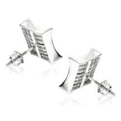 14K White Gold Invisible Set Princess Cut Diamond Stud Earrings For Men And Women 1.25ct Kite Shape -Outlet Radiant Bijou Store 14k invisible set princess cut diamond earrings 125ct p 97 backwh 1
