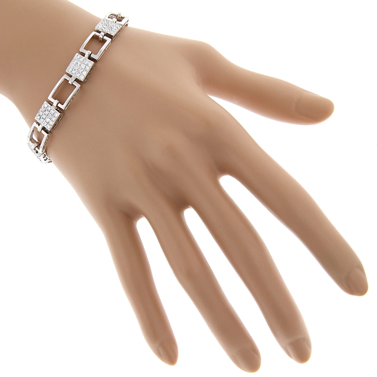 14K White Gold Ladies Diamond Bracelet 2.98ct 7 14K White Gold Ladies Diamond Bracelet 2.98ct - Image 5