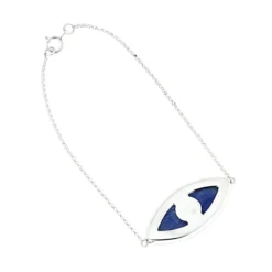 14K Yellow Gold Large Blue Evil Eye Diamond Bracelet 0.22ct -Outlet Radiant Bijou Store 14k large blue evil eye diamond bracelet 022ct p 35843 backwh