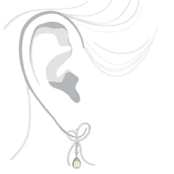 14K White Gold Lemon Quartz Diamond Bow Earrings 1.23ct -Outlet Radiant Bijou Store 14k lemon quartz diamond bow earrings 123ct p 22346 body white