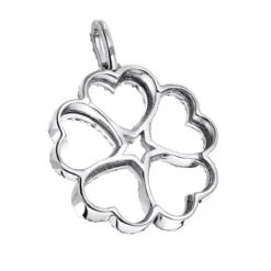 14K White Gold Multi Heart Diamond Pendant For Women Flower Design 0.35ct -Outlet Radiant Bijou Store 14k multi heart diamond pendant 042ct p 22309 backwh