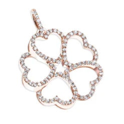 14K White Gold Multi Heart Diamond Pendant For Women Flower Design 0.35ct -Outlet Radiant Bijou Store 14k multi heart diamond pendant 042ct p 22309 ro