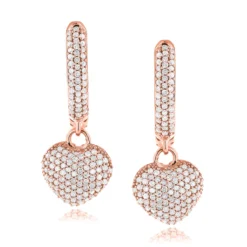 14K White Gold Pave Diamond Heart Earrings For Women 0.76ct 8 14K White Gold Pave Diamond Heart Earrings For Women 0.76ct -Outlet Radiant Bijou Store 14k pave diamond heart shaped earrings 076ct p 22411 ro