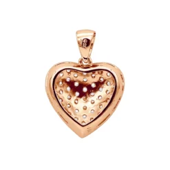 Large 14K White Gold Pave Diamond Heart Pendant 4 Carats -Outlet Radiant Bijou Store 14k pave large diamond heart pendant 4ct p 22430 backro