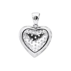 Large 14K White Gold Pave Diamond Heart Pendant 4 Carats -Outlet Radiant Bijou Store 14k pave large diamond heart pendant 4ct p 22430 backwh