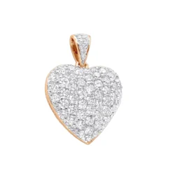 Large 14K White Gold Pave Diamond Heart Pendant 4 Carats -Outlet Radiant Bijou Store 14k pave large diamond heart pendant 4ct p 22430 ro