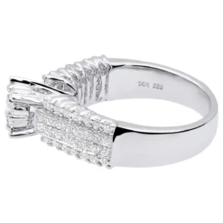 14K White Gold Pre-Set Diamond Engagement Ring 1.08ct -Outlet Radiant Bijou Store 14k pre set diamond engagement ring 108ct p 41431 back white 20221011 20221027