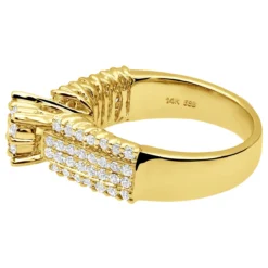 14K White Gold Pre-Set Diamond Engagement Ring 1.08ct -Outlet Radiant Bijou Store 14k pre set diamond engagement ring 108ct p 41431 back yellow 20221011 20221027