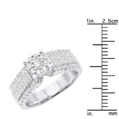 14K White Gold Pre-Set Diamond Engagement Ring 1.08ct -Outlet Radiant Bijou Store 14k pre set diamond engagement ring 108ct p 41431 ruler white 20221011 20221027