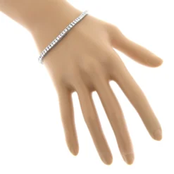 14K White Gold Princess Cut Diamond Tennis Bracelet For Women 4.83ct 12 14K White Gold Princess Cut Diamond Tennis Bracelet For Women 4.83ct -Outlet Radiant Bijou Store 14k princess cut diamond tennis bracelet 483ct p 22518 bodwh