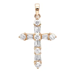14K White Gold Round Diamond Cross Pendant 1.85ct -Outlet Radiant Bijou Store 14k round diamond cross pendant 185ct p 35135 ro