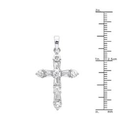 14K White Gold Round Diamond Cross Pendant 1.85ct -Outlet Radiant Bijou Store 14k round diamond cross pendant 185ct p 35135 rulerwh