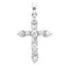 14K White Gold Round Diamond Cross Pendant 1.85ct -Outlet Radiant Bijou Store 14k round diamond cross pendant 185ct p 35135 wh