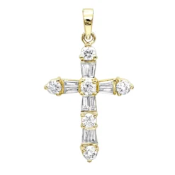 14K White Gold Round Diamond Cross Pendant 1.85ct -Outlet Radiant Bijou Store 14k round diamond cross pendant 185ct p 35135 ye