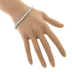 14K White Gold Round Diamond Love Knots Tennis Bracelet 2 Carat -Outlet Radiant Bijou Store 14k round diamond knots tennis bracelet 198ct p 22482 bodwh