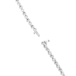 14K White Gold Round Diamond Love Knots Tennis Bracelet 2 Carat