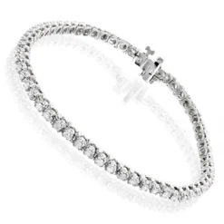 Round Diamond Women's Tennis Bracelet 14K White Gold 1 1/2ct