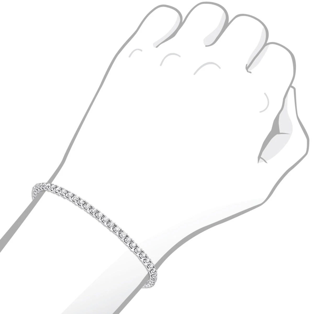 14K White Gold Round Diamond Tennis Bracelet For Women 3.55ct With 4 Prong Setting 9 14K White Gold Round Diamond Tennis Bracelet For Women 3.55ct With 4 Prong Setting - Image 7